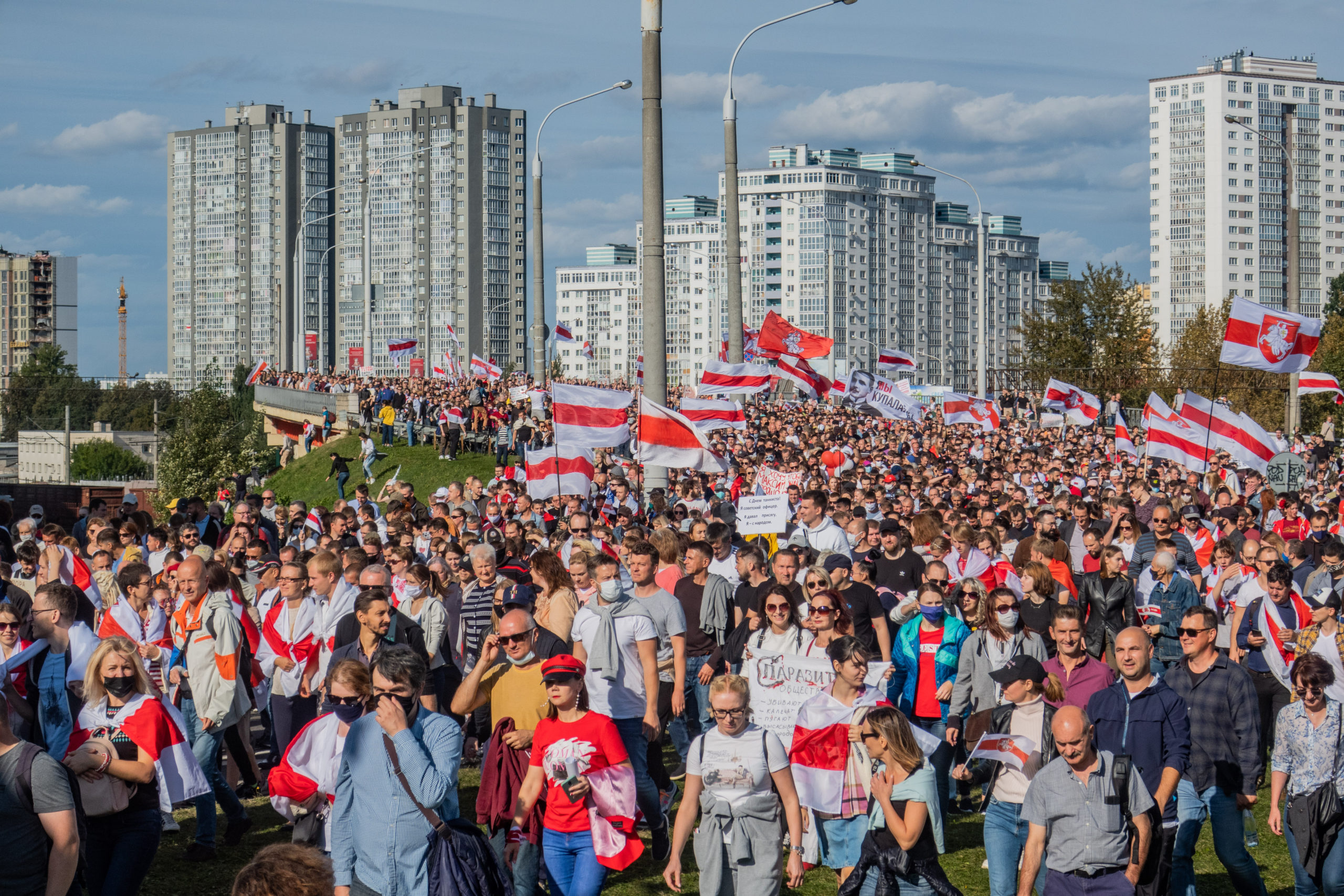 Protest rally against Lukashenko, 13 September 2020. Minsk, Belarus by Homoatrox under CC 3.0.