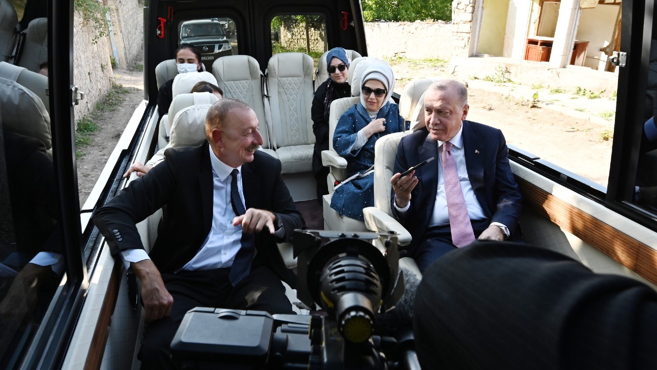 Photo: Presidents of Azerbaijan and Turkey visited "Khan gizi" spring in Shusha. Credit: President of Azerbaijan