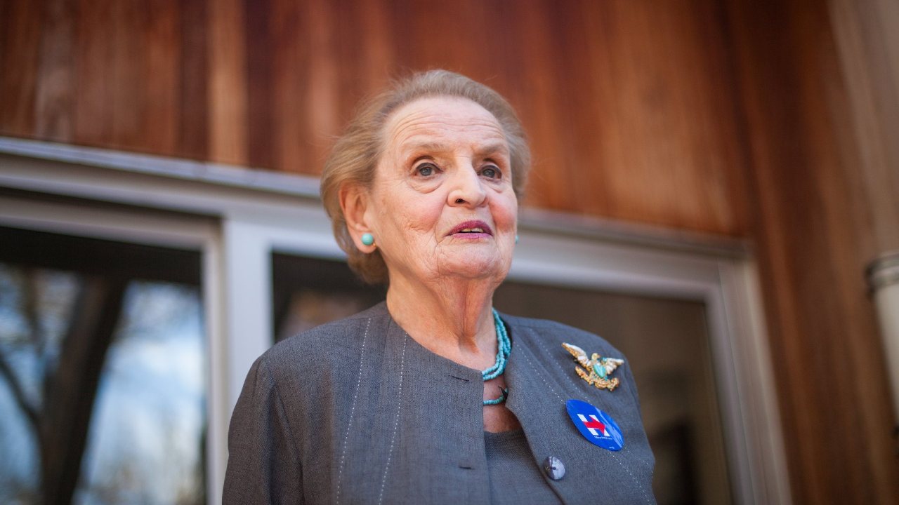 Photo: A file photo of Madeleine Albright taken in 2016. Albright, a Czech immigrant who went on to become the first female secretary of state in US history, has died aged 84 on Wednesday March 23, 2022. A long-time foreign policy veteran, Albright writes on Feb 23, 2022 that Russia President Vladimir Putin was making a historic mistake by attacking Ukraine. Credit: EYEPRESS via Reuters Connect