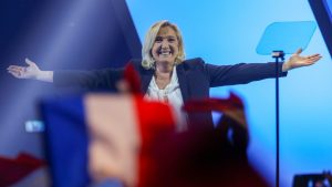 Photo: Marine Le Pen at a campaign rally. Credit: Twitter.