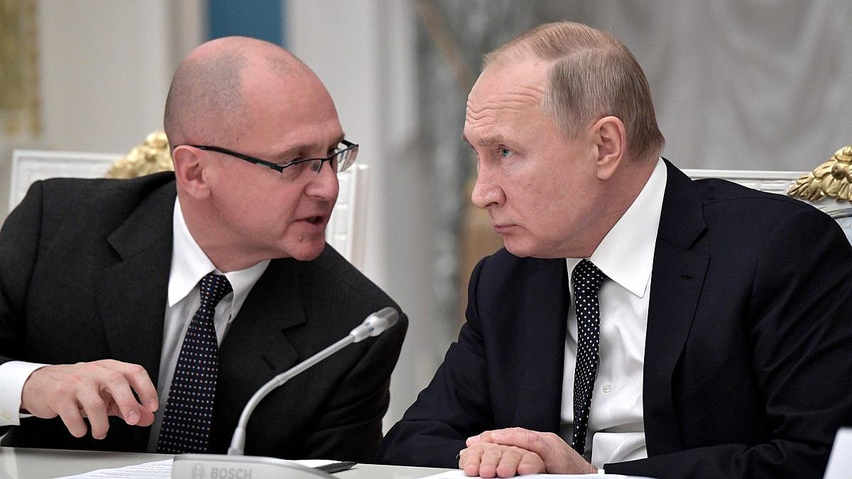 Photo: At a meeting of the Russian Organizing Committee "Victory". With First Deputy Head of the Presidential Administration, First Deputy Chairman of the Committee Sergey Kiriyenko. Credit: Kremlin.ru via Wikimedia Commons.