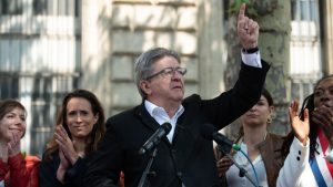 Photo: French MP Jean-Luc Mélenchon delivers a speech on Labor Day, May 1, 2022, in Paris. Credit: Quentin Veuillet