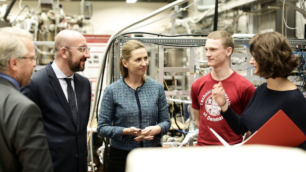 Photo: Danish Prime Minister Mette Frederiksen and European Council President Michel visit the Technical University of Denmark. Credit: European Council.