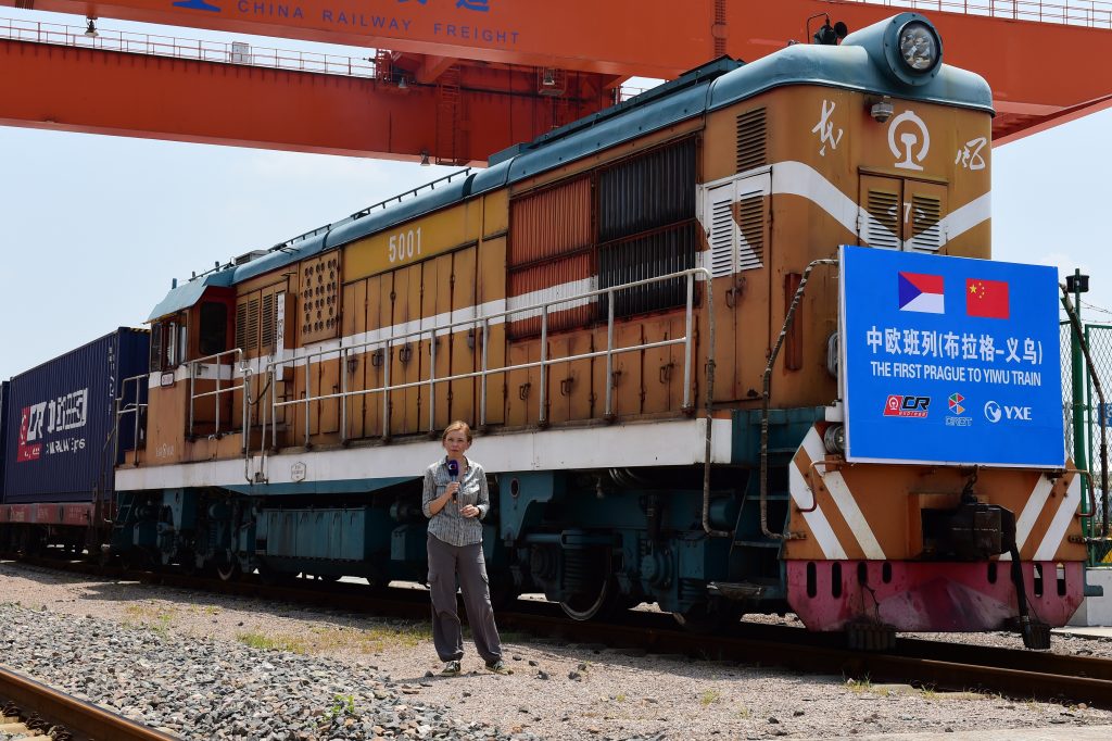 Photo: The first freight train X8074 of China Railway Express running from Prague to Yiwu is pictured after arriving at the Yiwu West Station in Yiwu city, east China's Zhejiang province, 4 August 2017. Credit: Credit: Oriental Image via Reuters Connect