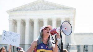 Photo: Protesters rally outside of United States Supreme Court after Roe V Wade Ruling on June 25th, 2022. Credit: Zach D Roberts/NurPhoto