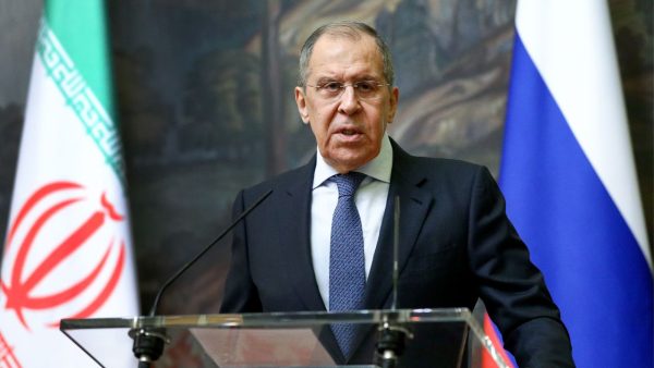 Photo: MOSCOW, RUSSIA - JANUARY 26, 2021: Russia's Foreign Minister Sergei Lavrov gives a press conference following a meeting with his Iranian counterpart Mohammad Javad Zarif at the Reception House. Russian Ministry of Foreign Affairs. Credit: TASS.