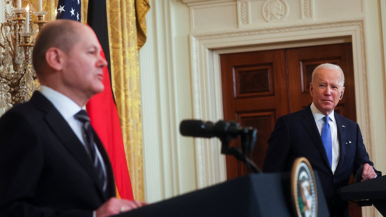 Photo: US President Joe Biden holds a joint news conference with German Chancellor Olaf Scholz at the White House in Washington, US February 7, 2022. Credit: REUTERS/Leah Millis