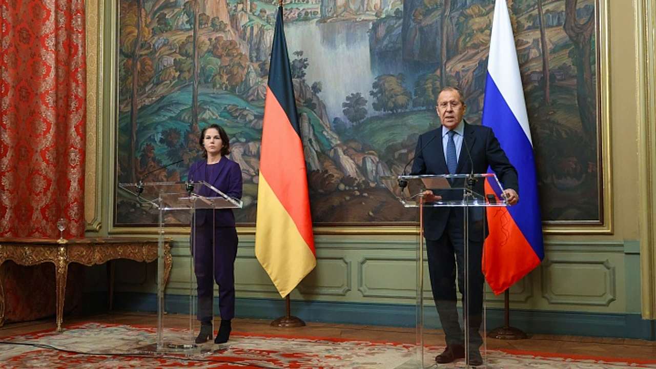 Photo: Foreign Minister Sergey Lavrov’s opening remarks and replies to media questions at a joint news conference following talks with Federal Foreign Minister of Germany Annalena Baerbock, Moscow, January 18, 2022. Credit: The Ministry of Foreign Affairs of the Russian Federation