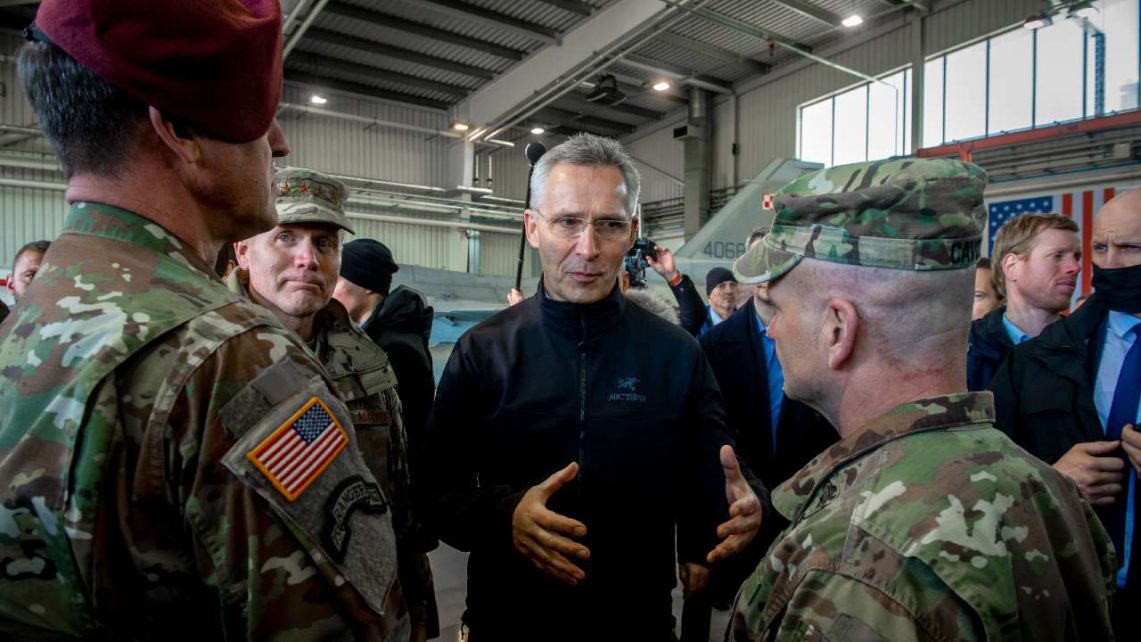 Photo: NATO Secretary General Jens Stoltenberg meets the President of Poland, Andrzej Duda at Łask Military Airbase. Credit: NATO.