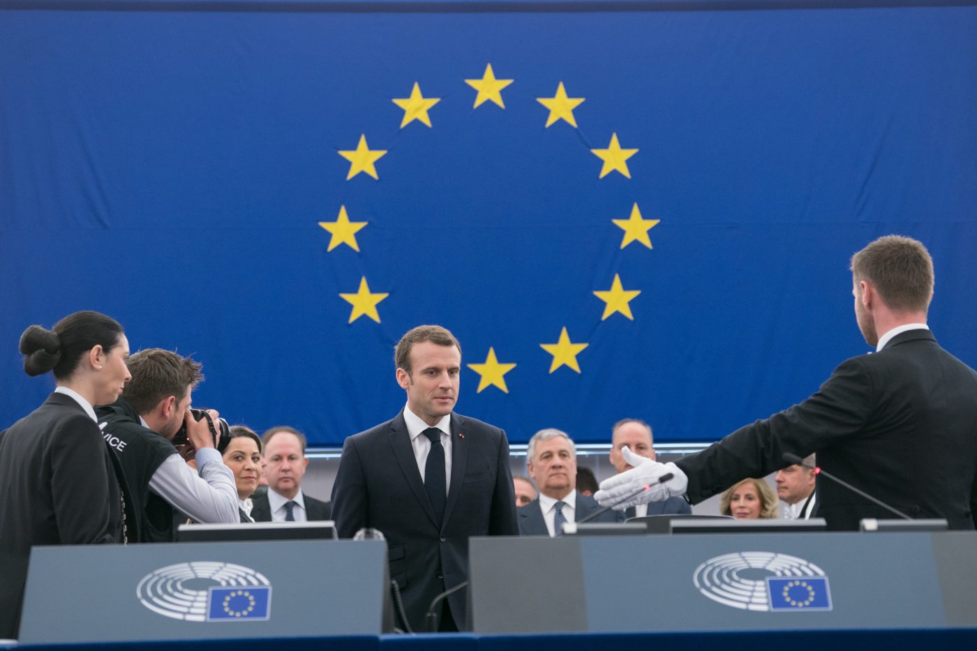 Photo: "Emmanuel Macron debates the future of Europe with MEPs" © the European Union 2018 - European Parliament under CC BY-NC-ND 4.0.