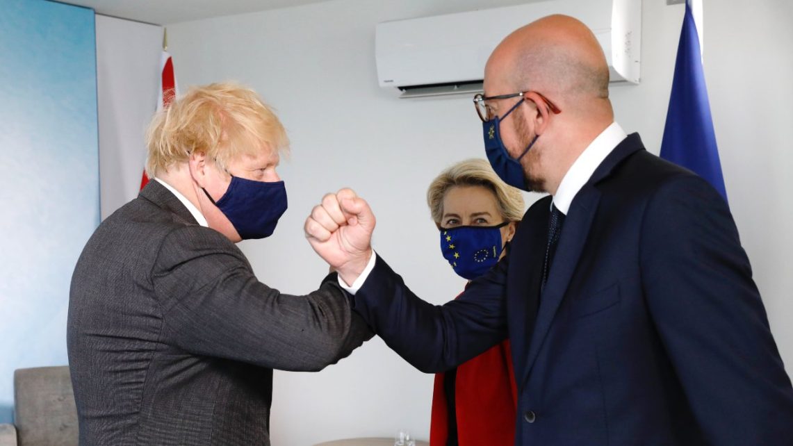 Photo: From left to right: Boris JOHNSON (United Kingdom), Ursula VON DER LEYEN (President of the European Commission, EUROPEAN COMMISSION), Charles MICHEL (President of the European Council, EUROPEAN COUNCIL). Credit: European Council