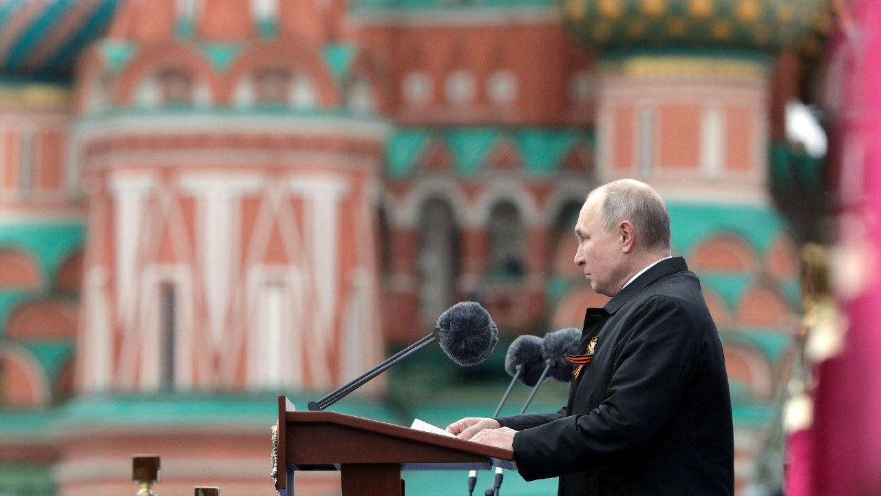 Photo: Russian President Vladimir Putin gives a speech at the military parade to mark the 76th anniversary of Victory in the Great Patriotic War. Credit: Presidency of Russia.