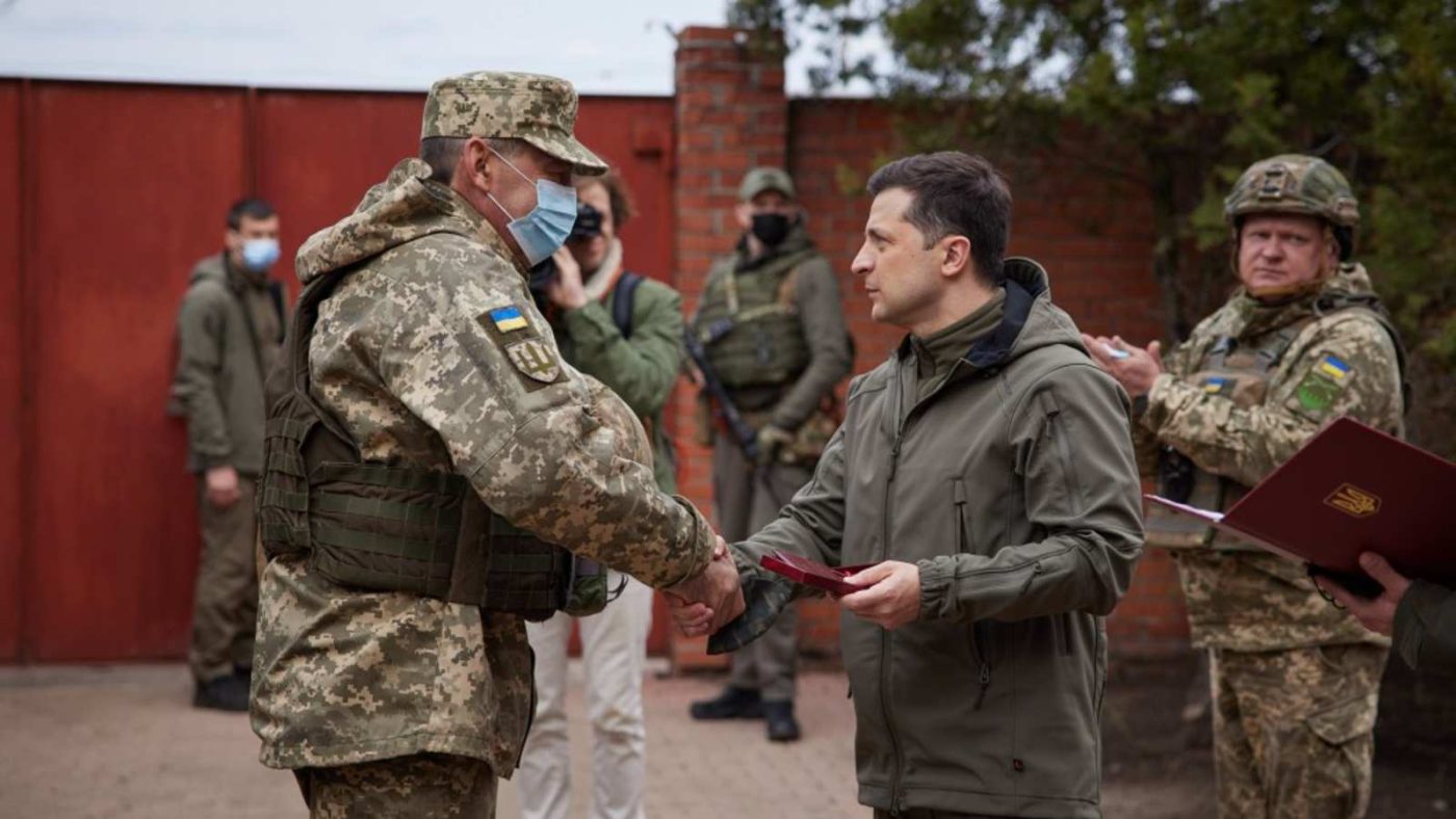 Photo: President Zelensky on a Working trip to Donbas April 8, 2021. Credit: President of Ukraine