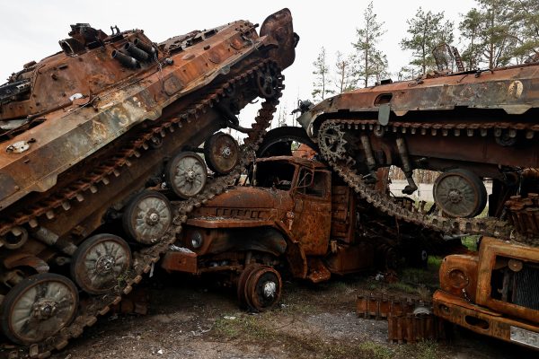 Photo: A view shows destroyed Russian tanks and armoured vehicles, amid Russia's invasion of Ukraine, in the recently liberated town of Lyman, Donetsk region, Ukraine, October 5, 2022. Credit: REUTERS/Zohra Bensemra.