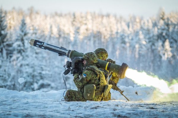 Photo: Estonian Defense Forces launch a javelin anti-tank missile. Credit: MOD Estonia via Twitter. https://twitter.com/MoD_Estonia/status/1499044293104840706/photo/1