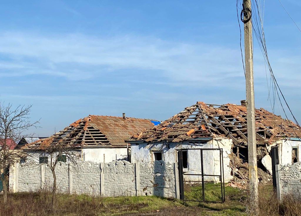 Photo: Ruined private homes in Posad-Pokrovske village. Courtesy: Tetiana Bezruk