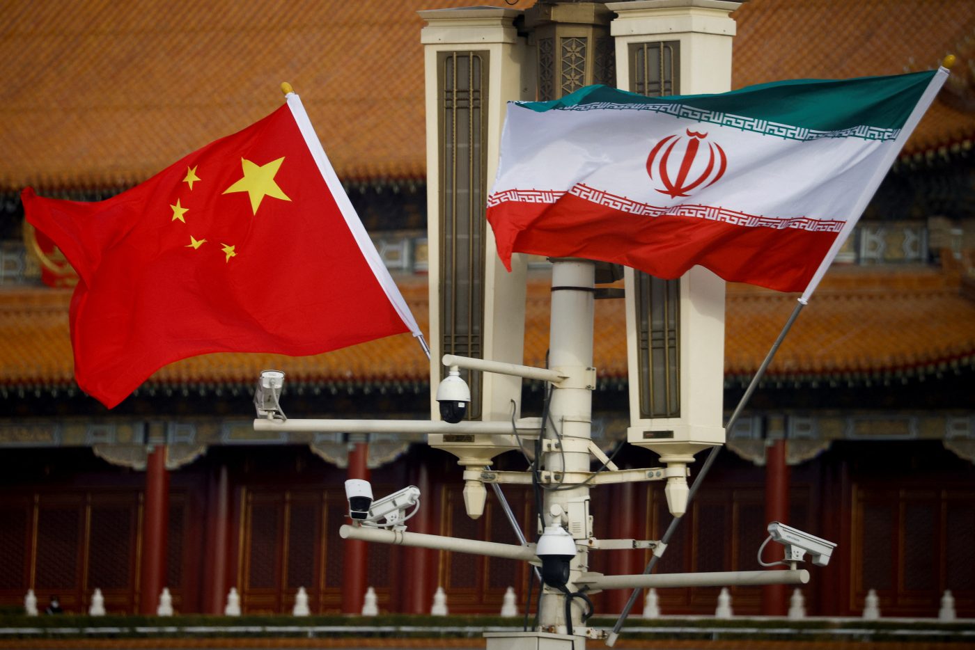 Photo: The national flags of China and Iran fly in Tiananmen Square during Iranian President Ebrahim Raisi's visit to Beijing, China, February 14, 2023. Credit: REUTERS/Thomas Peter