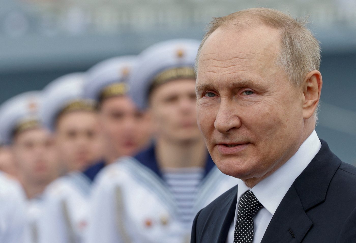 Photo: Russia's President Vladimir Putin attends a parade marking Navy Day in Saint Petersburg, Russia July 31, 2022. Credit: REUTERS/Maxim Shemetov