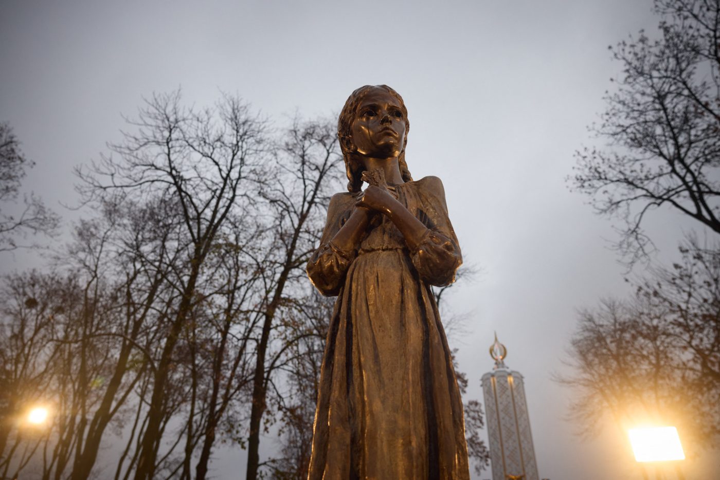 Photo: Bitter Memory of Childhood statue in honor of the 90th anniversary of the Holodomor famine, November 26, 2022 in Kyiv, Ukraine. Credit: Ukrainian Presidency via ABACAPRESS.COM