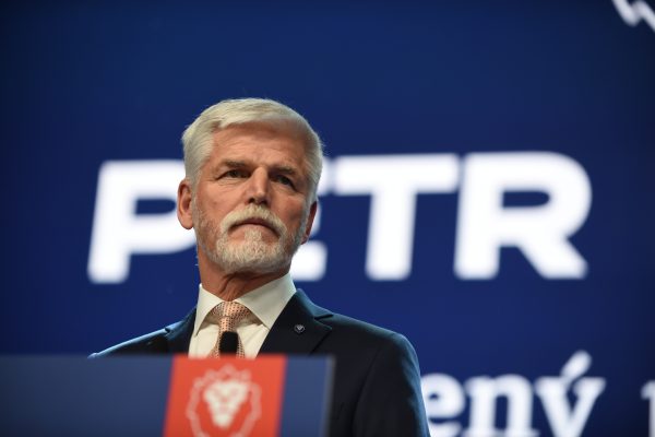 Photo: Winner of Czech presidential elections and former military general Petr Pavel seen on stage at his campaign headquarter in Prague on the second day of the second round of the Czech presidential elections. Credit: Tomas Tkacik / SOPA Images/Sipa USA