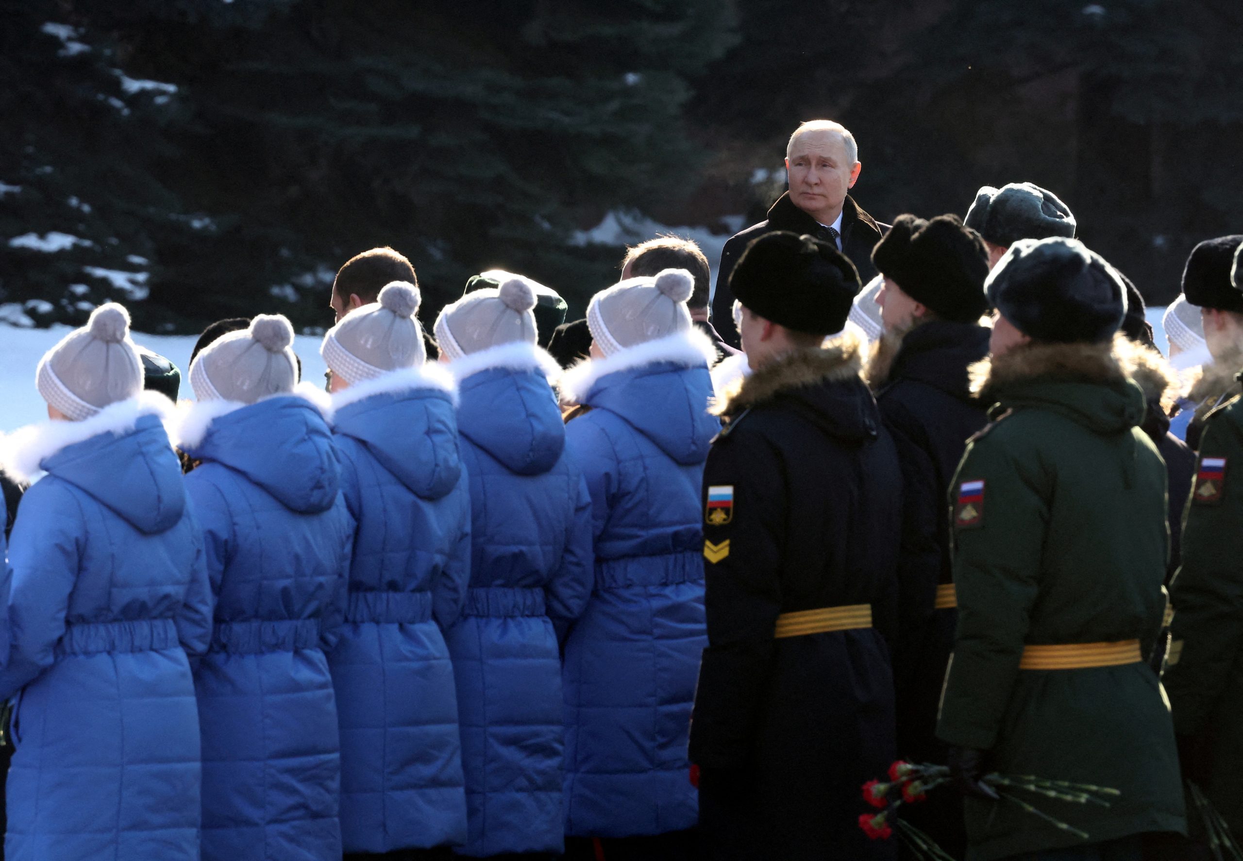 Photo: Russian President Vladimir Putin takes part in a wreath laying ceremony at the Tomb of the Unknown Soldier by the Kremlin Wall on the Defender of the Fatherland Day in Moscow, Russia, February 23, 2023. Credit: Sputnik/Valery Sharifulin/Pool via REUTERS