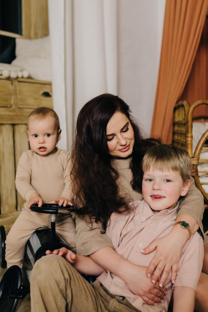 Photo: Iryna Bilan with her sons. Credit: Courtesy of Iryna Bilan.