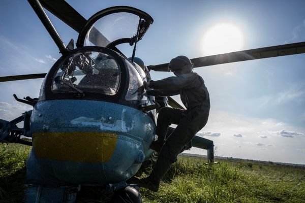 Photo: A Ukrainian pilot of the 12th Separate Brigade of Army Aviation prepares to take off to carry out a mission in a Mi-24 attack helicopter, amid Russia's attack on Ukraine, during military drills Dnipropetrovsk region, June 07, 2023. Credit: REUTERS/Viacheslav Ratynskyi