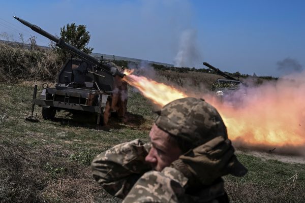 Photo: Ukrainian servicemen of the 108th Separate Brigade of Territorial Defence fire small multiple launch rocket systems toward Russian troops, amid Russia's attack on Ukraine, near a front line in Zaporizhzhia region, Ukraine August 19, 2023. Credit: REUTERS/Viacheslav Ratynskyi.