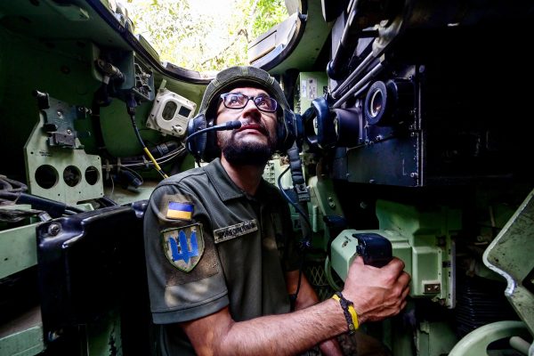 Photo: UKRAINE - SEPTEMBER 6, 2023 - Gunner 'Molfar', 39, a Bradley IFV crew member of the 47th Magura Mechanized Brigade who took part in the fighting to liberate Robotyne village from Russian invaders, is pictured inside the vehicle, Zaporizhzhia direction, southeastern Ukraine. NO USE RUSSIA. NO USE BELARUS. Credit: Photo by Ukrinform/NurPhoto