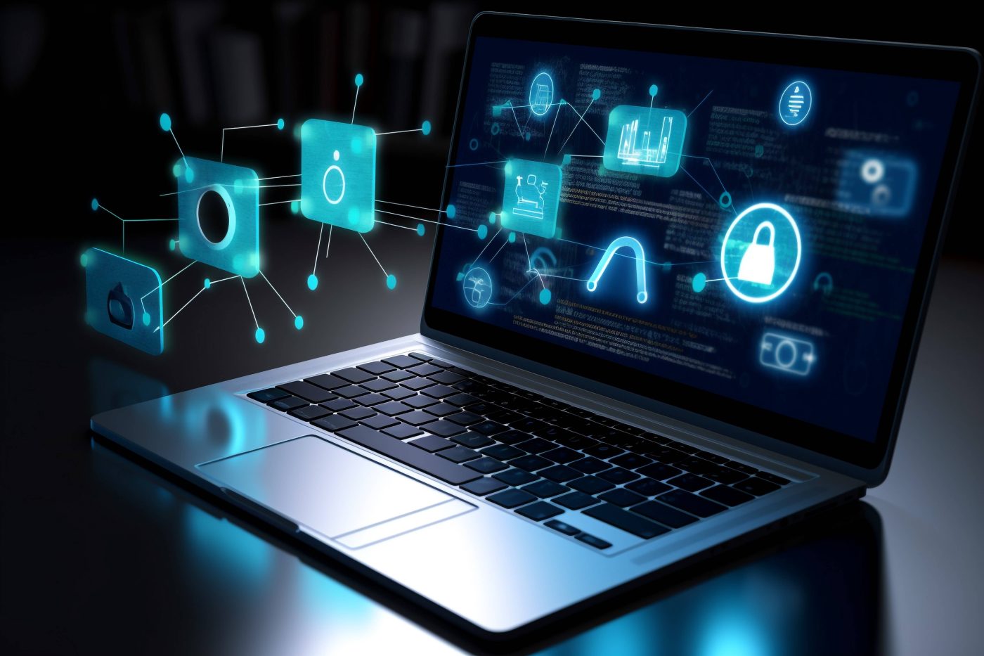 Photo: AI generated photo of Laptop with security signs on the screen *** AI generated photo of Laptop with security signs on the screenNo Use Switzerland. No Use Germany. No Use Japan. No Use Austria. Credit: Reuters