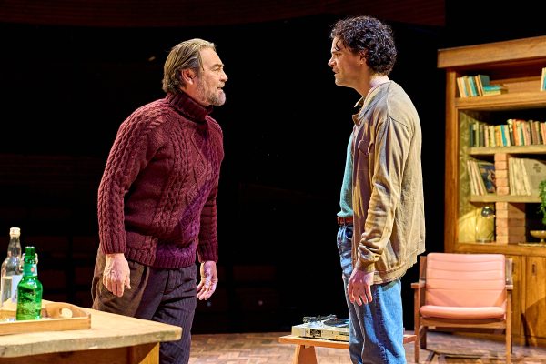Photo: Nathaniel Parker, Max, (left) and Jacob Fortune-Lloyd, Jan, (right) in Tom Stoppard's play Rock'n'Roll at Hampstead Theatre, London, United Kingdom. Credit: Manuel Harlan/https://www.hampsteadtheatre.com/whats-on/2023/rock-n-roll/