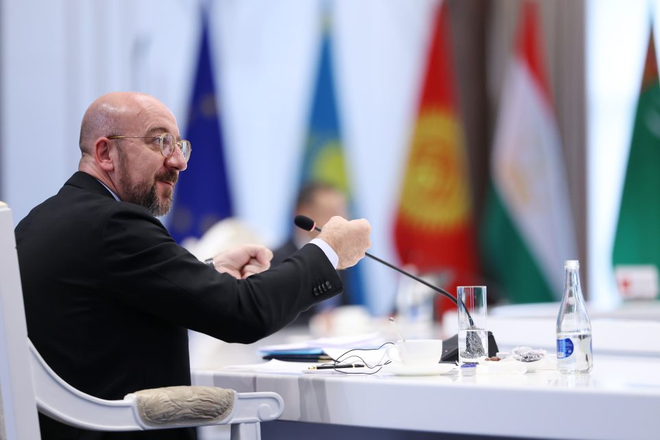 Photo: harles MICHEL, President of the European Council, meets Central Asian leaders on 2 June 2023 in Cholpon-Ata.. Credit: European Union Newsroom https://newsroom.consilium.europa.eu/permalink/p165006