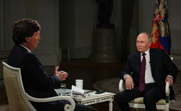 Photo: Russian President Vladimir Putin answered questions from Tucker Carlson, during an interview broadcast on X (formerly Twitter) for the Tucker Carlson Network. Credit: Kremlin.ru