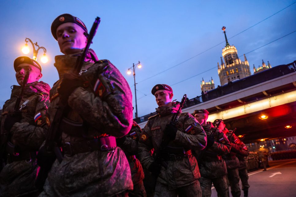Photo: Russian servicemen arrive at a rehearsal for the Victory Day military parade in Moscow, Russia April 28, 2022. Credit: REUTERS/Maxim Shemetov