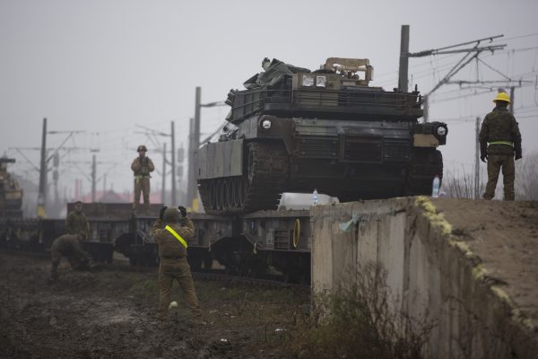 Photo: Marines with the Combined Arms Company, Black Sea Rotational Force unload heavy equipment at Bethesda Rail Station, Romania, Dec. 6, 2015. The Marines brought the equipment from Novo Selo Training Area, Bulgaria, to participate in Platinum Lynx 16-2, a multinational exercise designed to strength combat readiness while building and maintaining strong relationships with allied and partner nations. Credit: US Marine Corps photo by Lance Cpl. Melanye E. Martinez/Released via dvids https://www.dvidshub.net/image/2318122/us-marine-armor-equipment-get-change-scenery
