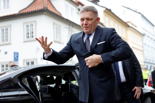 Photo: Slovakia’s Prime Minister Robert Fico arrives at the summit of the Visegrad Group (V4) countries in Prague, Czech Republic, February 27, 2024. Credit: REUTERS/David W Cerny