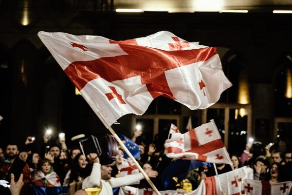 Photo: Georgia Tbilisi, 11 May 2024. Demonstration in Tbilisi as part of a series of protests against the vote on a law on foreign influence scheduled for 13 May. Credit: Maxime Gruss / Hans Lucas. Georgie Tbilissi, 11 May 2024.
