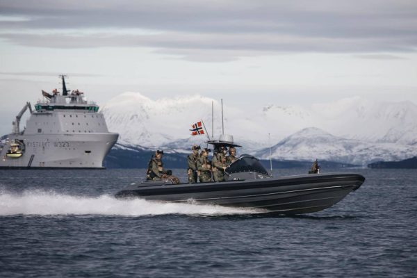 Photo: Marines and KV Bison during joint training at Cold Response 2020 Source: The Royal Norwegian Navy