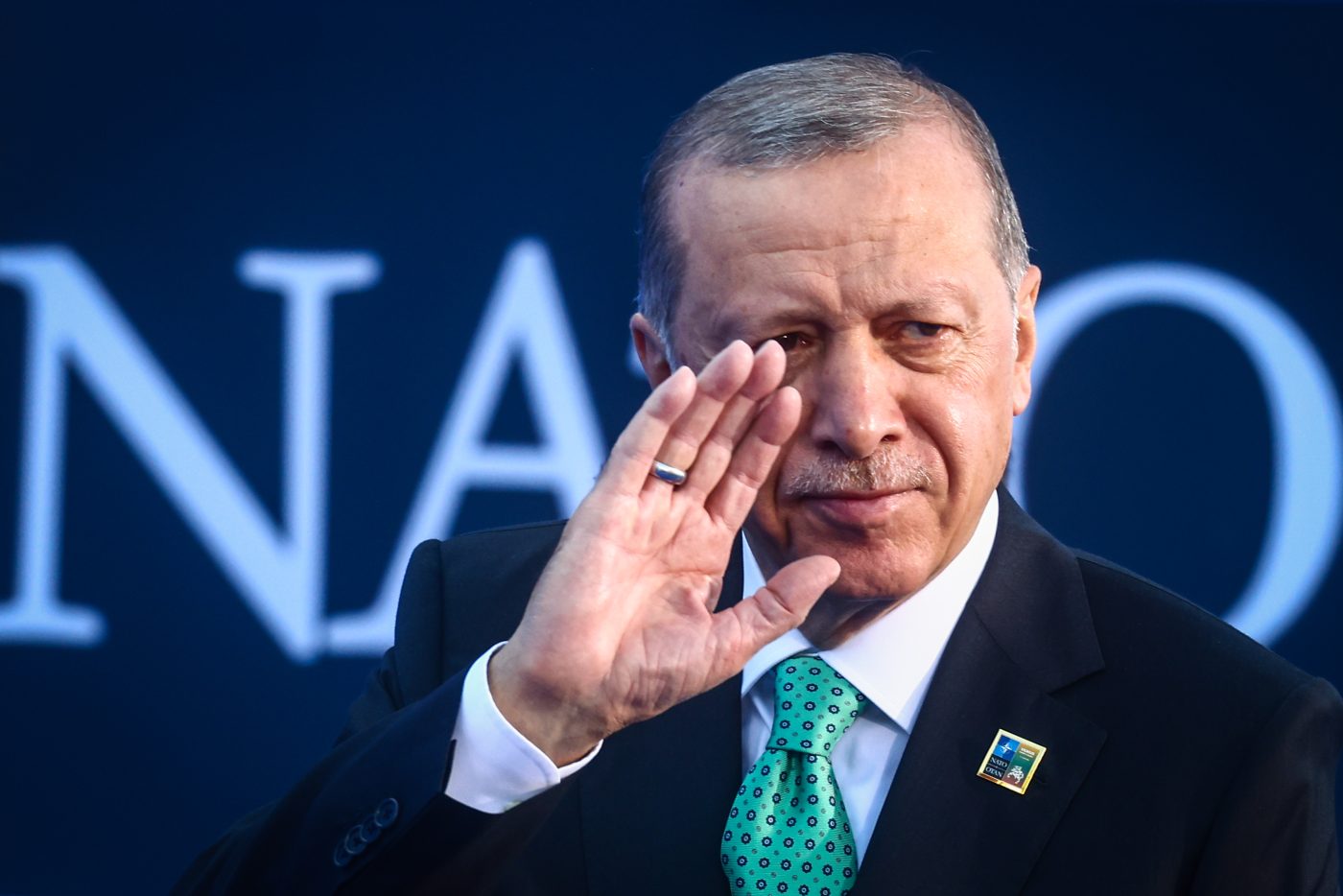 Photo: Recep Tayyip Erdogan, the President of Turkey, attends NATO Summit at LITEXPO Lithuanian Exhibition and Congress Center in Vilnius, Lithuania on July 12, 2023. Credit: Beata Zawrzel/NurPhoto