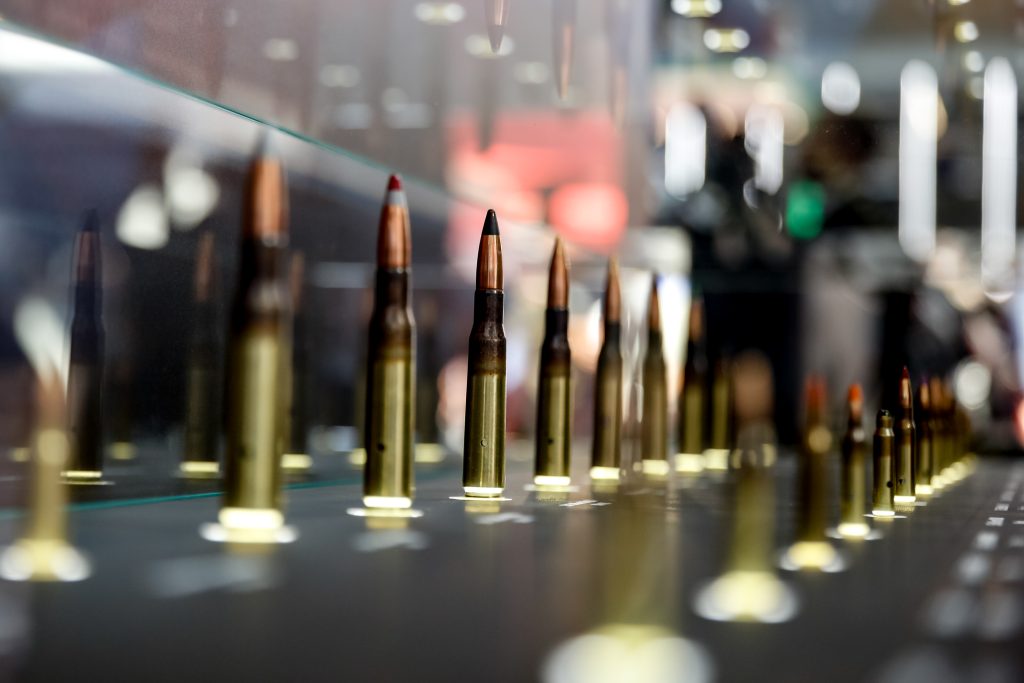 Photo: Ammunition stand is seen during the 32nd International Defence Industry Exhibition MSPO in Targi Kielce in central Poland. The Exhibition presents most modern solutions and technologies in military industry. Minister of Defence W?adys?aw Kosiniak Kamysz announces that next year investment in defence will be 4.7 per cent of the Gross Domestic Product (GDP). Credit: Dominika Zarzycka / SOPA Images.
