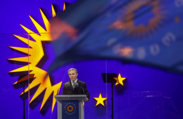 Photo: Founder of the Georgian Dream party Bidzina Ivanishvili delivers a speech during a final campaign rally held by the party's supporters ahead of the upcoming parliamentary elections in Tbilisi, Georgia October 23, 2024. Credit: REUTERS/Irakli Gedenidzep