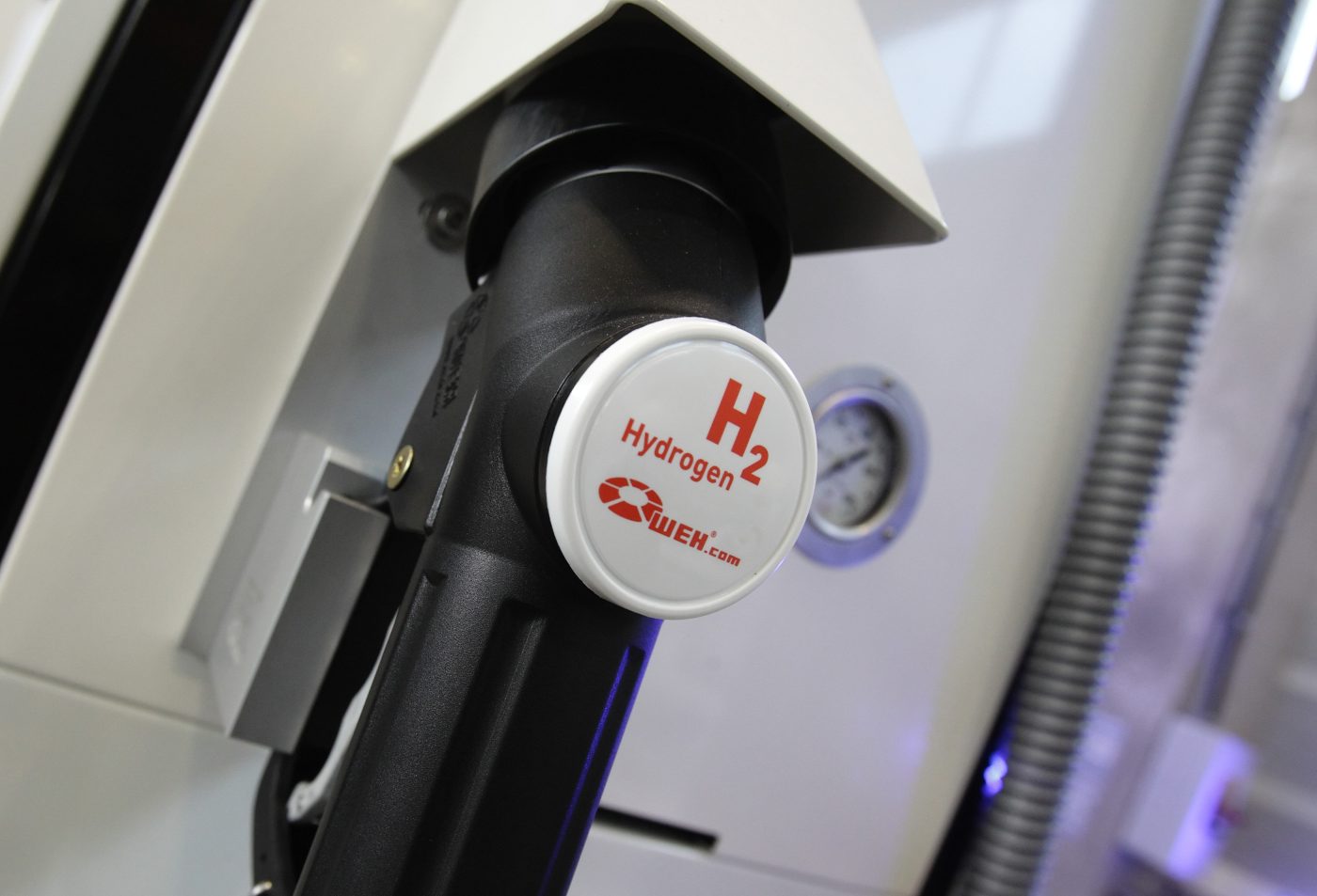 Photo: A hydrogen fuel pump nozzle is pictured at a factory of German industrial gases maker Linde in Vienna July 14, 2014. Linde opened what it said was the world's first production line for hydrogen fuelling stations on Monday, in a bid to boost support networks for eco-friendly cars. Fuel-cell cars, which compete with electric and hybrid vehicles in a race to capture environmentally conscious drivers, use a stack of cells that combine hydrogen with oxygen in the air to generate electricity. Credit: REUTERS/Heinz-Peter Bader