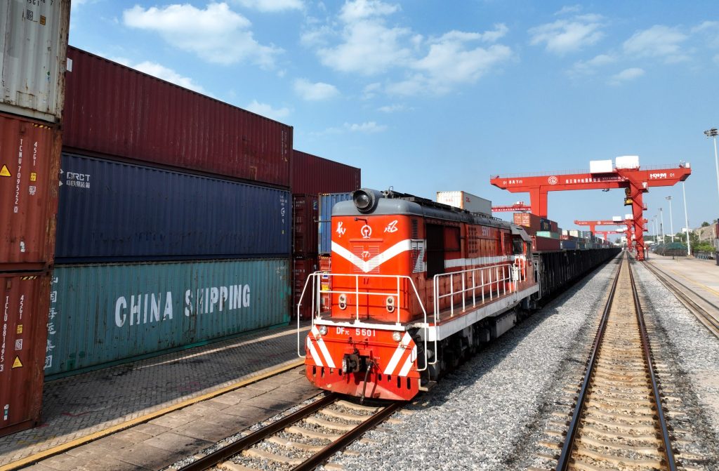 Photo: A fully loaded container train is preparing to depart from the China-Kazakhstan Logistics Cooperation base in Lianyungang, Jiangsu Province, China, on May 10, 2024. Credit: Costfoto/NurPhoto via Reuters Connect