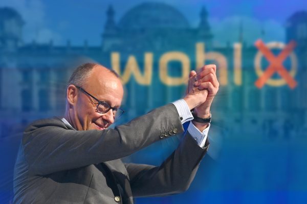 Photo: Bundestagswahl am 23.02.2025. Friedrich MERZ (CDU Vorsitzender und Kanzlerkandidat) will Bundeskazler werden. Translation: Federal election on February 23, 2025. Friedrich MERZ (CDU chairman and candidate for chancellor) wants to become Chancellor. Credit: ddp/Sven Simon via Reuters Connect