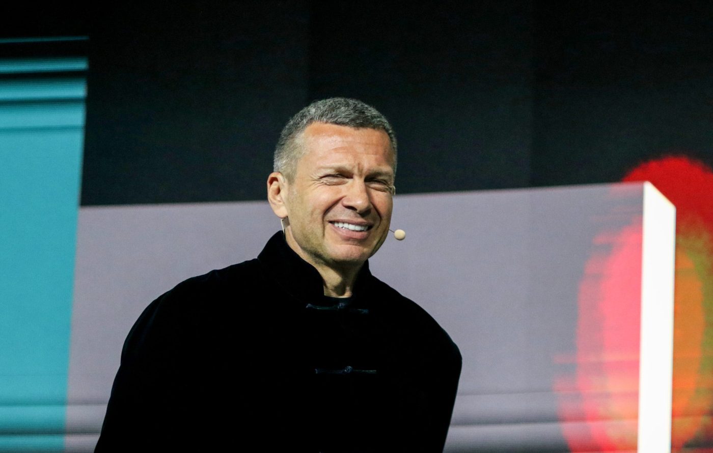 Photo: Vladimir Solovyev, known as Vladimir Soloviev Journalist, Anchor on the Television Show "Sunday Evening with Vladimir Solovyov" attends a session on Business-Contact with Vladimir Soloviev in the framework of the St. Petersburg International Economic Forum 2023 (SPIEF 2023). Credit: Maksim Konstantinov / SOPA Image/Sipa USA via Reuters