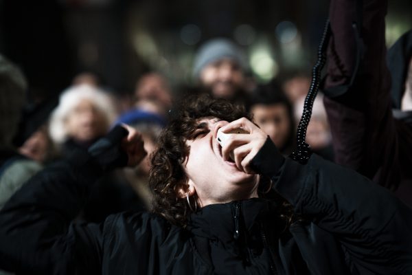 Photo: A demonstration starts from the public broadcaster demanding ''Freedom for prisoners of conscience'' and new elections, marching and blocking the road to Parliament. For the 72nd consecutive day, a protest against the Georgian government's postponement of European Union accession talks until 2028 takes place in Tbilisi, Georgia, on February 7, 2025. Credit: Jerome Gilles/NurPhoto via Reuters Connect