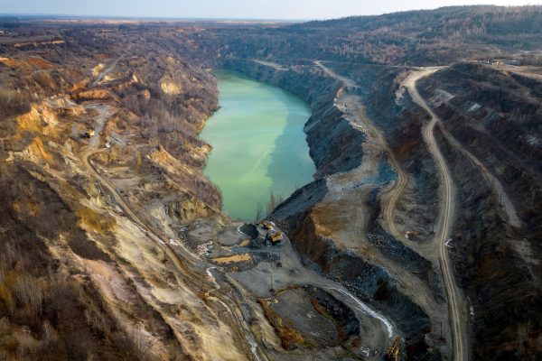 Photo: A drone view shows the open pit mine of Zavallievsky Graphite, amid Russia’s attack on Ukraine, in Zavallia, Ukraine, February 10, 2025. Credit: REUTERS/Thomas Peter