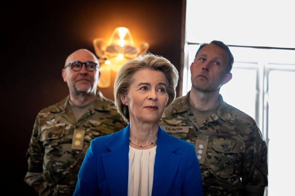 Photo: President of the European Commission Ursula von der Leyen visits the Royal Danish Military Academy at the Frederiksberg Castle, in Copenhagen, Denmark March 18, 2025. Credit: Ritzau Scanpix/Emil Nicolai Helms via REUTERS