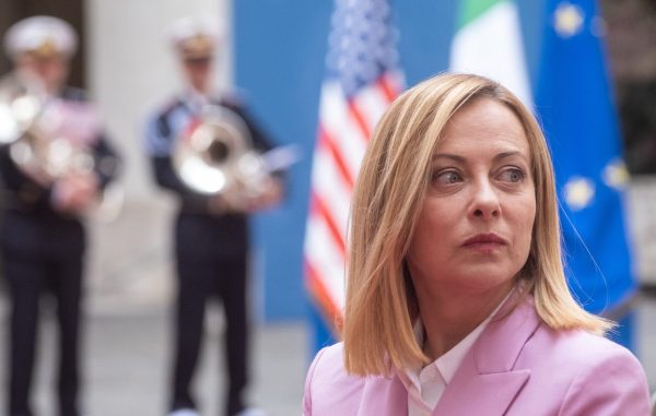 Photo: Il Presidente del Consiglio Giorgia Meloni incontra il vicepresidente Usa J. D. Vance a Palazzo Chigi, sede del Governo italiano a Roma, Venerdì 18 Aprile 2025 (Foto Mauro Scrobogna / LaPresse / Sipa USA) Prime Minister Giorgia Meloni meets the USA Vice President J. D. Vance at Palazzo Chigi, seat of the Italian Government in Rome, Friday April 18 2025 Credit: Mauro Scrobogna/LaPresse /Sipa USA