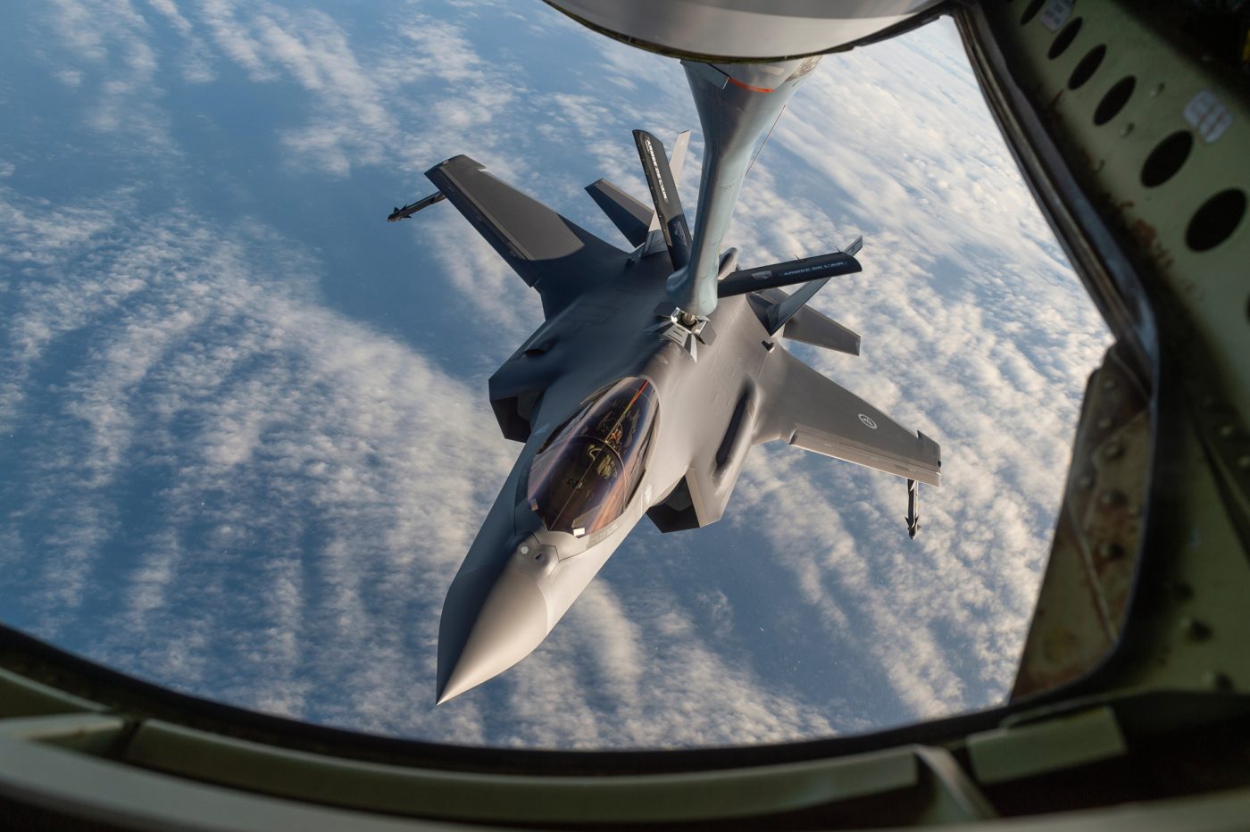Photo: Norwegian F-35 doing aerial refueling with Boeing KC-135 Stratotanker during a flight from Norway til Iceland. The refueling happens in conjunction with Icelandic Air Policing 2021. Credit: NATO Flickr via https://flic.kr/p/2kRVqtN